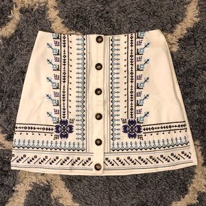 NWT Francesca’s Blue Rain Design Mini Skirt